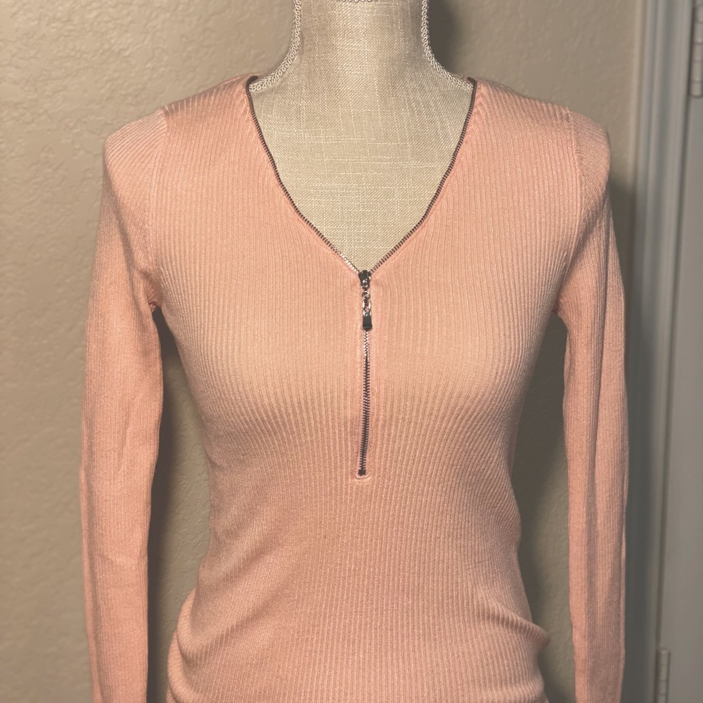 Pink ribbed sweater